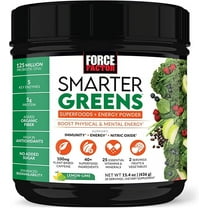 Force Factor Smarter Greens Superfoods Energy Powder, Greens Powder with Caffeine and Probiotics for Energy & Digestion, Lemon Lime, 30 Servings