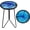 Blue 12 Inch, variant on Patio Side Table, Small Round End Table, Metal Side Table Outdoor, Small Porch Table for Indoor Balcony Furniture Decor (Blue Glass 12inch)
