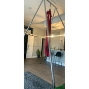 HECASA Yoga Aerial Rig Bracket with 20 Ft Red Silk 551 lbs 115 inch Yoga Swing & Hammock Kit Indoor Outdoor Aerial Yoga Stand Frame Yoga Body Swing Inversion Stand