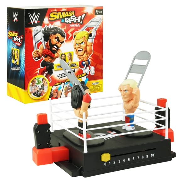 WWE Smash & Bash Arena Board Game, Featuring Cody Rhodes & Roman Reigns, 2 Player Interactive WWE Ring Game with Controllers, 6 (Walmart Exclusive)