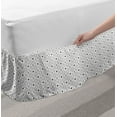 thumbnail image 2 of Modern Bed Skirt, Contemporary Intertwining Streaks and Circles on a Plain Background, Elastic Bedskirt Dust Ruffle Wrap Around for Bedding Decor, 4 Sizes, Charcoal Grey and White, by Ambesonne, 2 of 2