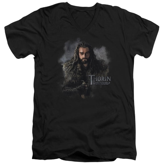 The Hobbit Thorin Oakenshield S/S Adult V-Neck T-Shirt Black