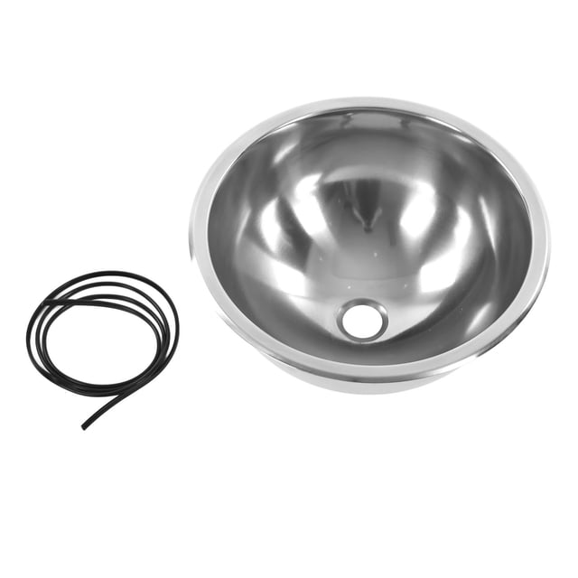 RV Round Sink, Large Capacity Single RV Sink Basin Rustproof 304 Stainless Steel For Yacht Kitchen For Hand Sundry Washing