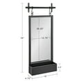 thumbnail image 6 of Kate and Laurel Gammons Metal Framed Wall Mirror With Storage Shelf, 18" x 39", Black, Hanging Barn Door-Inspired Accent Mirror, 6 of 7