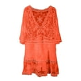 thumbnail image 4 of Youmylove Womens Swim Cover Up Women's Contrast Lace Bathing Suit Cover Up V Neck Swimsuit Coverups Loose Swimwear Beach Dress Beachwear Coverups Bikini Cover Up, 4 of 4