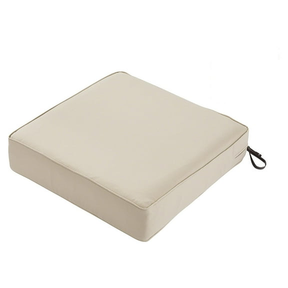 Classic Accessories Montlake Seat Cushion Foam & Slip Cover, Antique Beige, 23x23x5 Thick ( Pack of 2 )