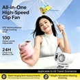 thumbnail image 4 of Zoxiy 2026 New Portable Car Clip-On Air Conditioner Fan,360° Rotating USB Rechargeable Fan,With LED Display Quiet Personal Fan,For Car Vent,Gym Workouts And Outdoor Events, 4 of 9