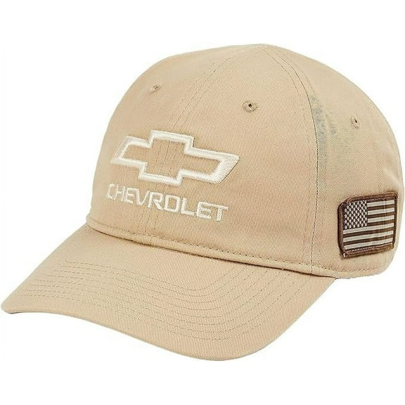 Chevy Bowtie Tactical Hat with USA Flag Patch - Black Cap with Buckle Closure for Chevrolet