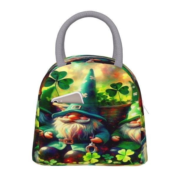 Easygdp St. Patrick's Day USA Flag Bolsa de Almuerzo Insulada Grande, Forro de Aluminio, Diseño Espacioso, a Prueba de Fugas, Ideal para Trabajo, Picnics, Viajes y Actividades al Aire Libre