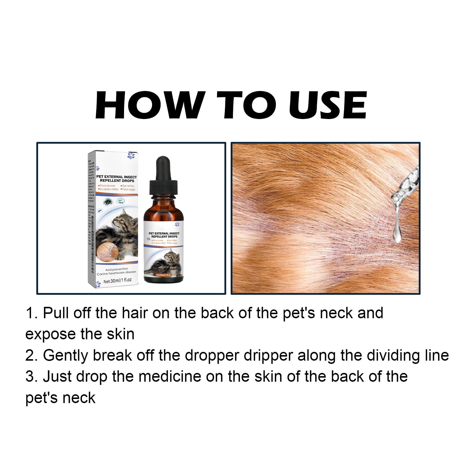 Alvantor Flea and Tick Prevention Drops for Cats & Dogs with Natural Deworming Treatment, 1 fl. oz