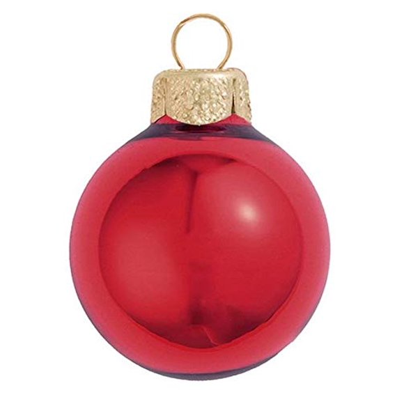 40ct Shiny Red Xmas Glass Ball Christmas Ornaments 1.5" (40mm)