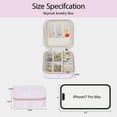 thumbnail image 4 of Keyroal Jewelry Box for Women Girls, PU Leather Travel Organizer with Anti-Tangle Ring Roll & Necklace Hooks - Portable Case for Earrings, Necklaces, Rings ( Ripple Texture Pink), 4 of 10
