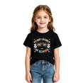 thumbnail image 2 of Girls Crew Neck Printed Short Sleeve T-shirt for Back to School,Comfortable Casual Kids Tops,Matches Pants and Skirts, 2 of 3