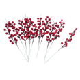 thumbnail image 1 of 10 piezas de plantas de simulación de bayas, guirnalda decorativa de flores artificiales de bayas rojas para Navidad, 1 of 7