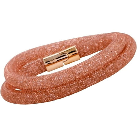 Swarovski Stardust Rose Wrap Bracelet in Nylon with Rose Crystals, Palladium Plated
