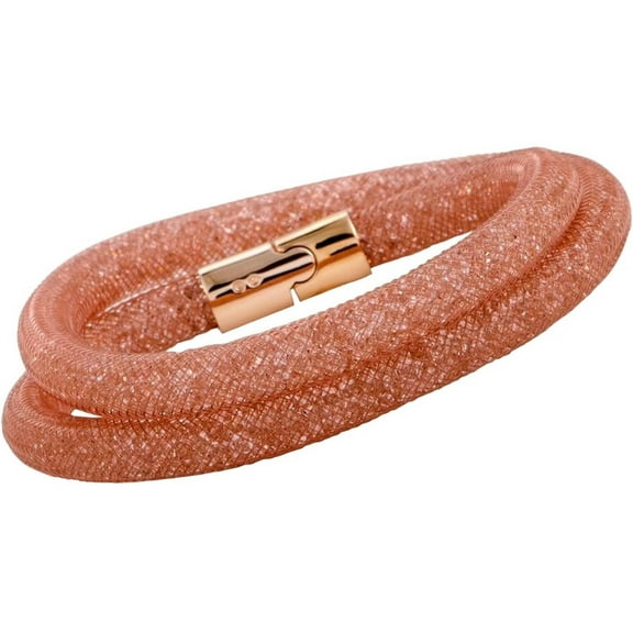 Swarovski Stardust Rose Wrap Bracelet in Nylon with Rose Crystals, Palladium Plated