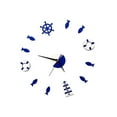 thumbnail image 1 of Mediterranean Style Wall Clock Rudder Tower Mute Clock Small Mute Clock Mediterranean Fish DIY Mute Clock Blue, 1 of 9