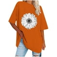 thumbnail image 2 of WREESH Women's Loose Short Sleeve Crew Neck T-Shirt Oversized Graphic Summer Top Orange, 2 of 5