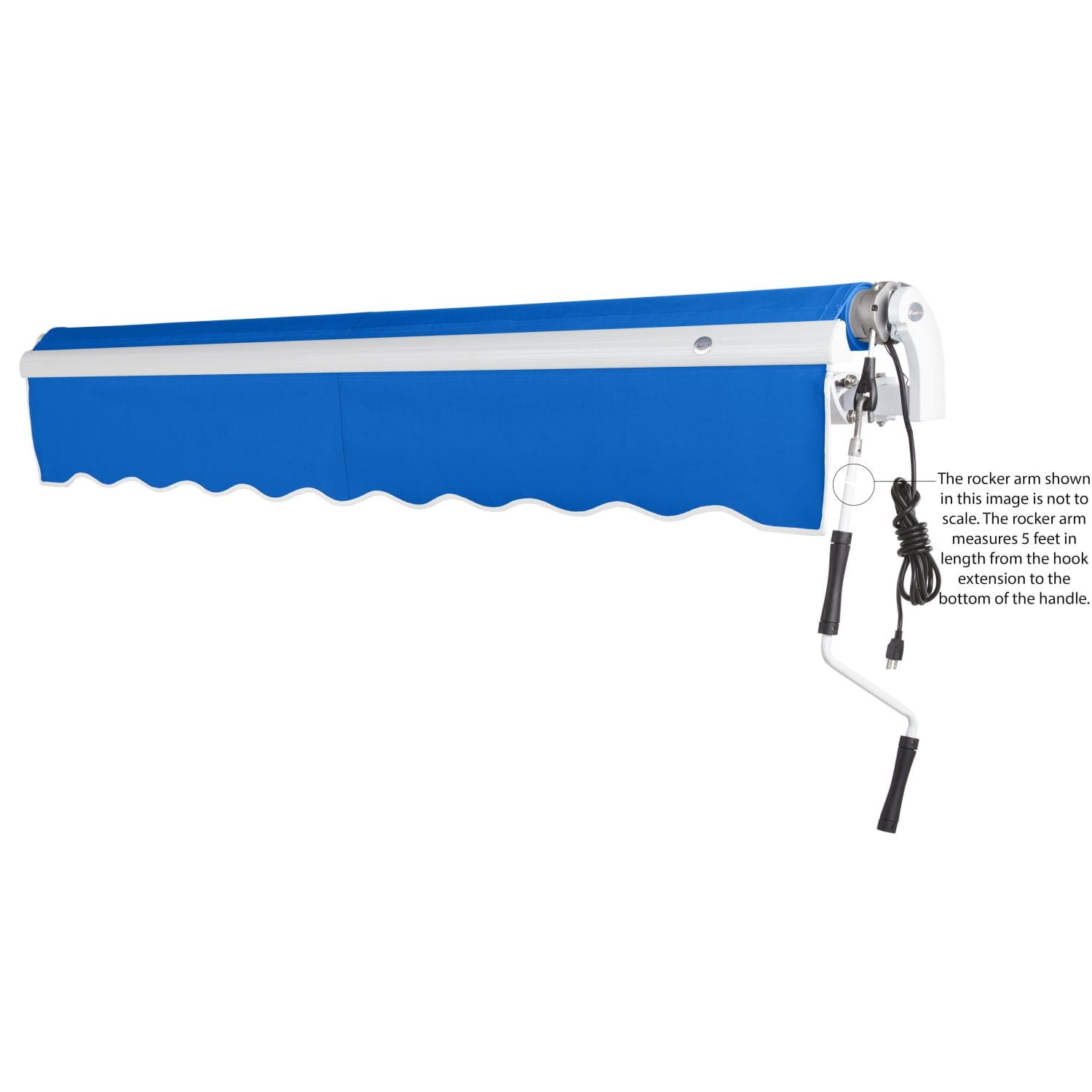 Awntech 12' x 10' Maui Right Motor Right Motorized Patio Retractable Awning, Bright Blue
