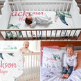 thumbnail image 6 of KAINSY Custom Tortoise Design Crib Bedding Sets for Baby Boys Girls,Personalized Toddler Double Layer Blanket Set with Name ,3 Pcs Baby Crib Sets, Fitted Crib Sheet Set Style21(Fixed Size), 6 of 7