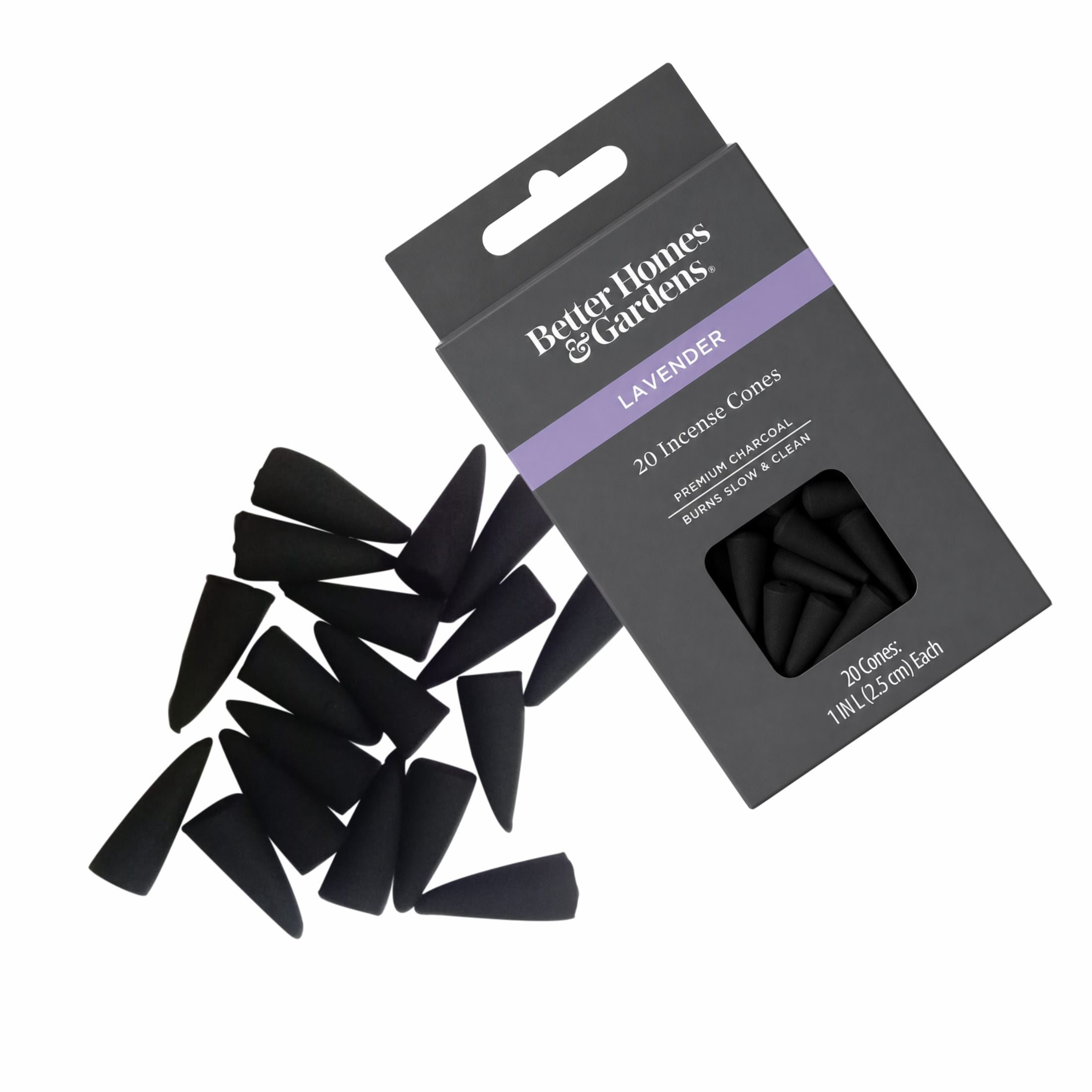 Better Homes & Gardens 1" Premium Charcoal Incense Cones, Lavender, 20 Pack