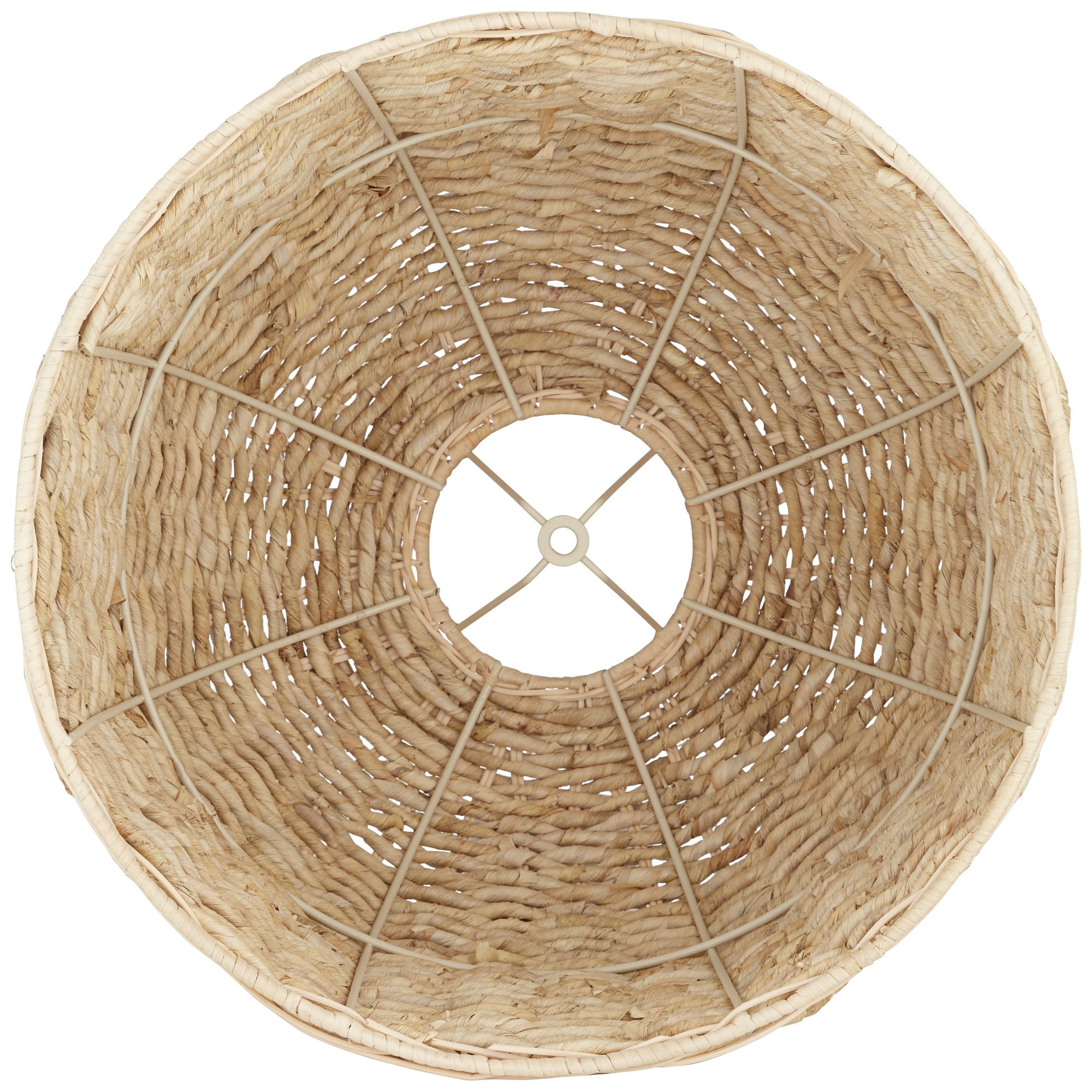 Springcrest 5" Top x 16" Bottom x 12" High x Lamp Shade Replacement Medium Drum Round Coastal Tropical Woven Husk Harp Finial