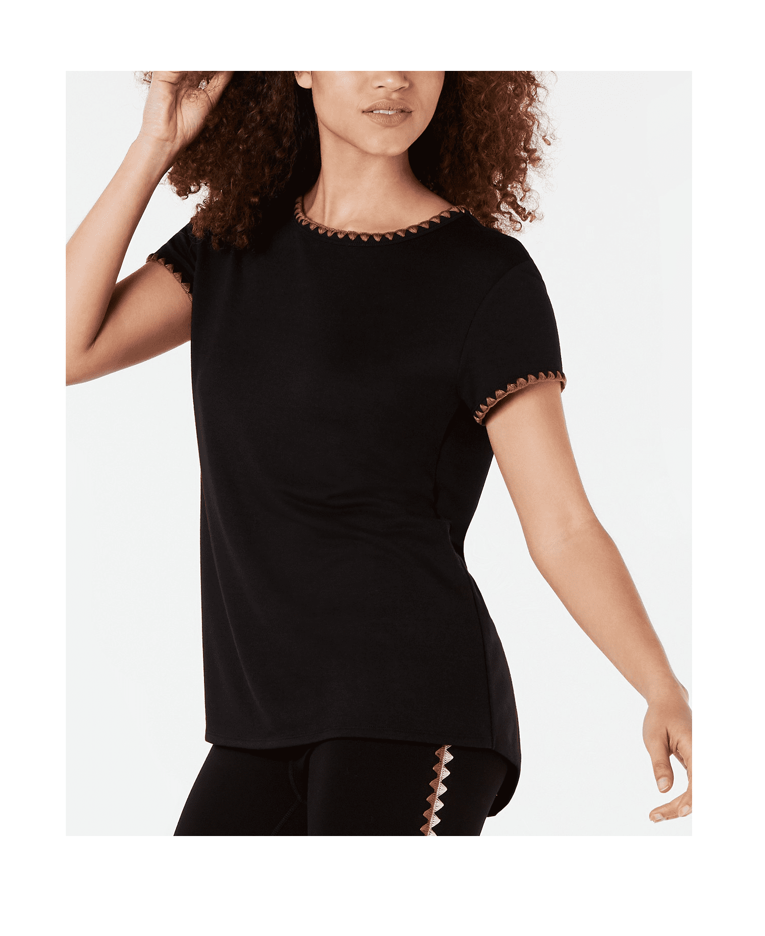 Ideology Womens Performance Slit-Back T-Shirt Black XS Ideology Womens Performance Slit-Back T-Shirt Black XS