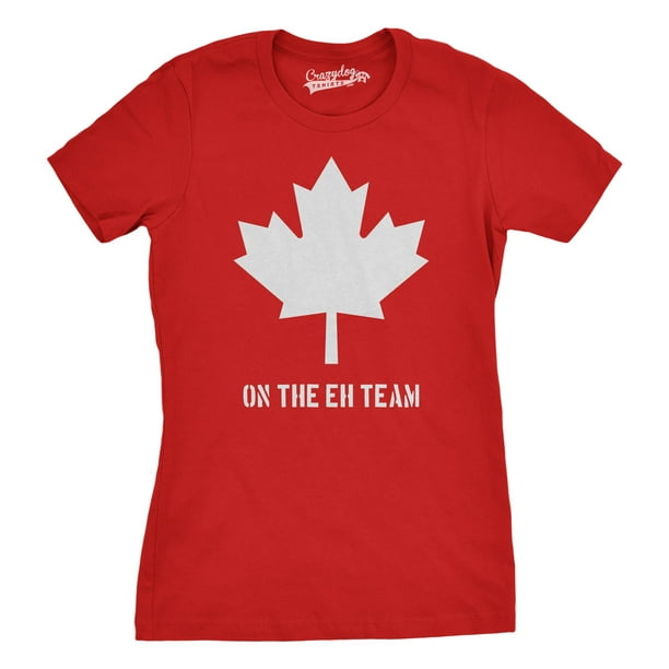 Womens Eh Team Canada T shirt Funny Canadian Shirts Novelty T shirt  Hilarious (Red) - XL 