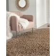 thumbnail image 4 of Unique Loom 3151418 3 ft. 3 in. x 5 ft. 3 in. Solid Shag Oval Rug, Cocoa, 4 of 15