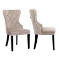 thumbnail image 5 of WestinTrends Wordford Velvet Dining Chairs Set of 2, Modern Wingback Upholstered Button Tufted Kitchen Dining Room Chairs with Solid Wood Legs and Pull Ring, Taupe, 5 of 11