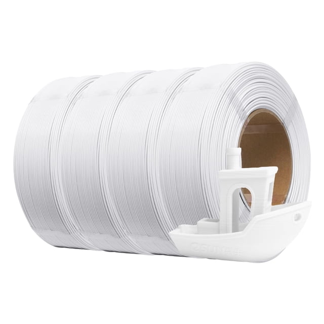 eSUN Refilamento PLA+ 1,75 mm, Recambio para Impresora 3D PLA Plus, 1 KG por Rollo, 4 Rollos de Filamento de Impresión 3D Sin Carrete para Impresoras 3D, Blanco