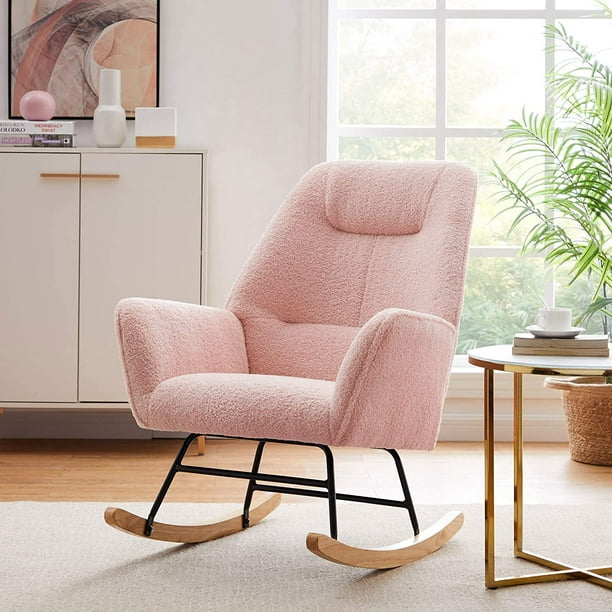 Rocking Chair Accent Armchair, Fabric Rocking Chairs Living Room Furniture