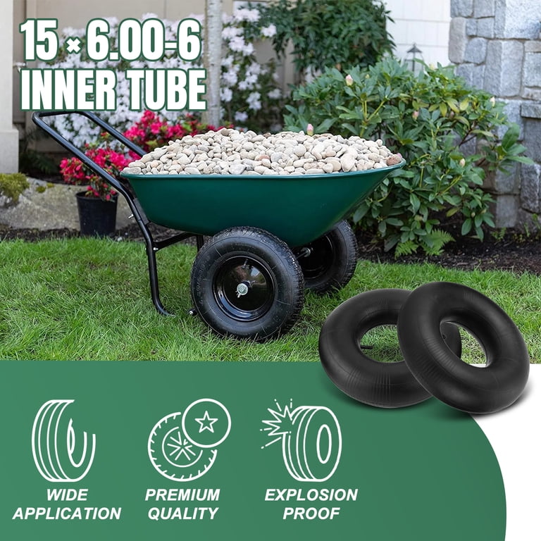 2-Pack 16x6.50-8 TR13 Heavy-Duty Inner Tubes with Straight Valve Stems for ATV, Mower, Lawn 2-Pack 16x6.50-8 TR13 Heavy-Duty Inner Tubes with Straight Valve Stems for ATV, Mower, Lawn