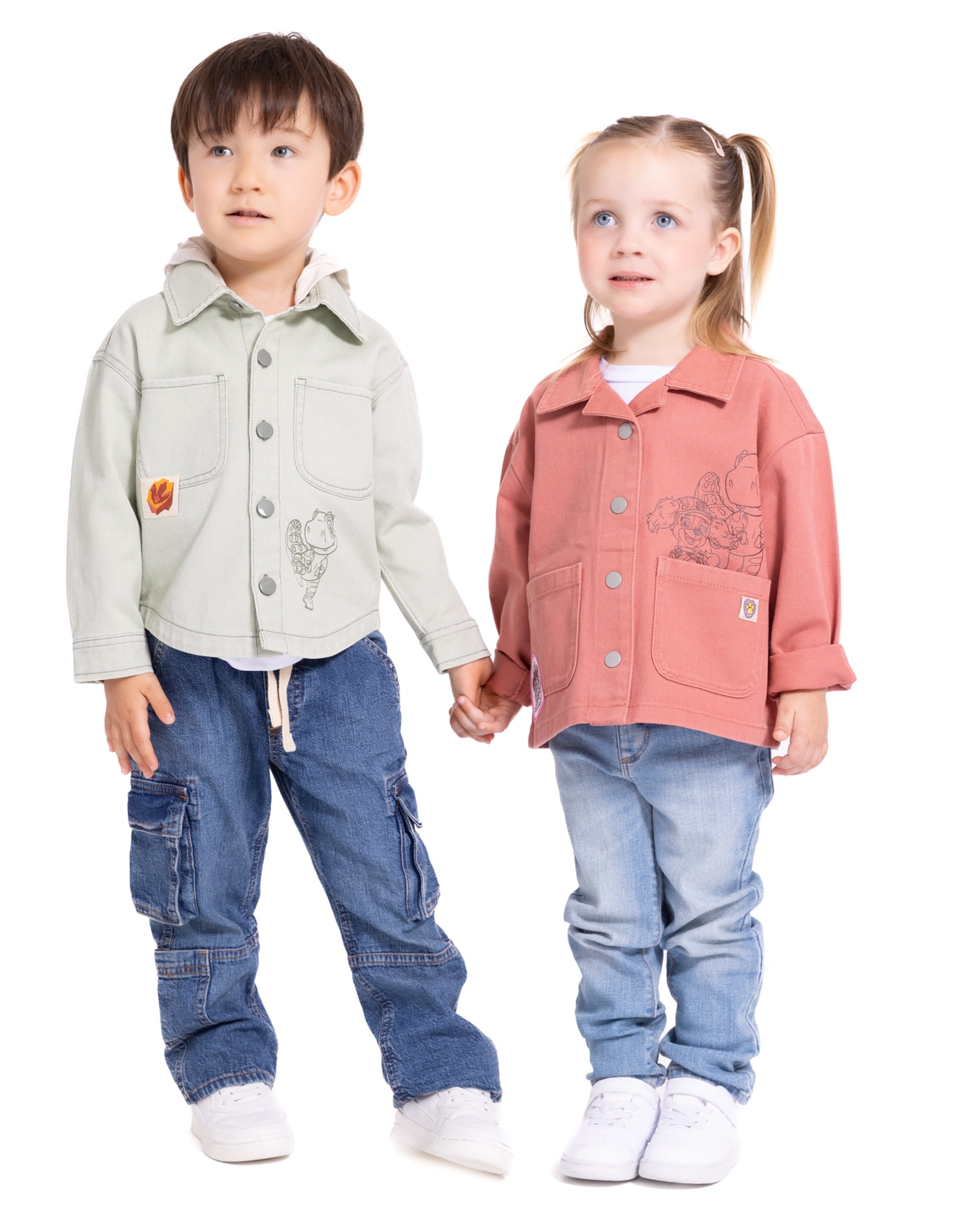 Paw Patrol Movie Toddler Girls' Front Back Graphic Shacket with Long Sleeves, Sizes 12M-5T