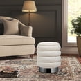thumbnail image 5 of RoyalCraft 21.5Qt Round Storage Ottoman, Versatile Footrest Stool with Stainless Steel Base, Vanity Stool Chair Foot Stools, Beige, 5 of 6