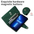thumbnail image 5 of Decase iPhone 12 Pro Max 6.7 Wallet Phone Case,Soft PU Leather Magnetic Clasp Purse Folio Flip Cover with Zipper Pocket Wristband Strap for Women Men,for iPhone 12 Pro Max,green, 5 of 7