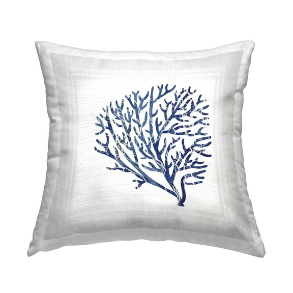 Stupell Industries Simple Nautical Coral Decorative Printed Throw Pillow, 18 x 18
