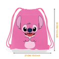 thumbnail image 3 of 5/30 piezas Disney Pink Lilo Stitch Theme Bolsa de cordón no tejida con tema Lilo & Stitch Bolsa de regalo para fiesta de cumpleaños para niño y niña Suministros para baby shower, 3 of 5