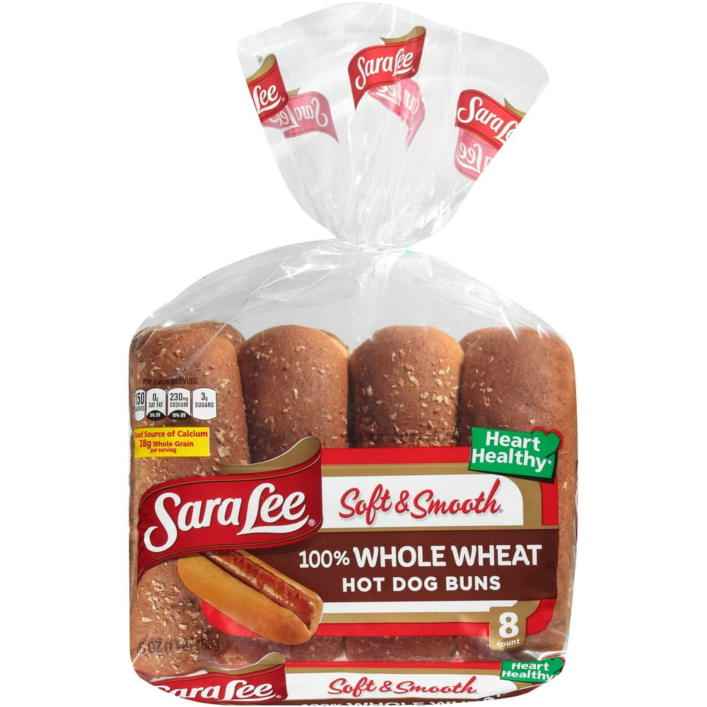 Sara Lee® Soft & Smooth® 100 Whole Wheat Hot Dog Buns 8 ct Bag