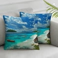 thumbnail image 3 of BANET Tropical Beach Island Throw Pillow Covers, Decorative Pillow Covers Digital Printing Blended Fabric for Couch Sofa Bed Invisible Zipper 12x12in, 3 of 7