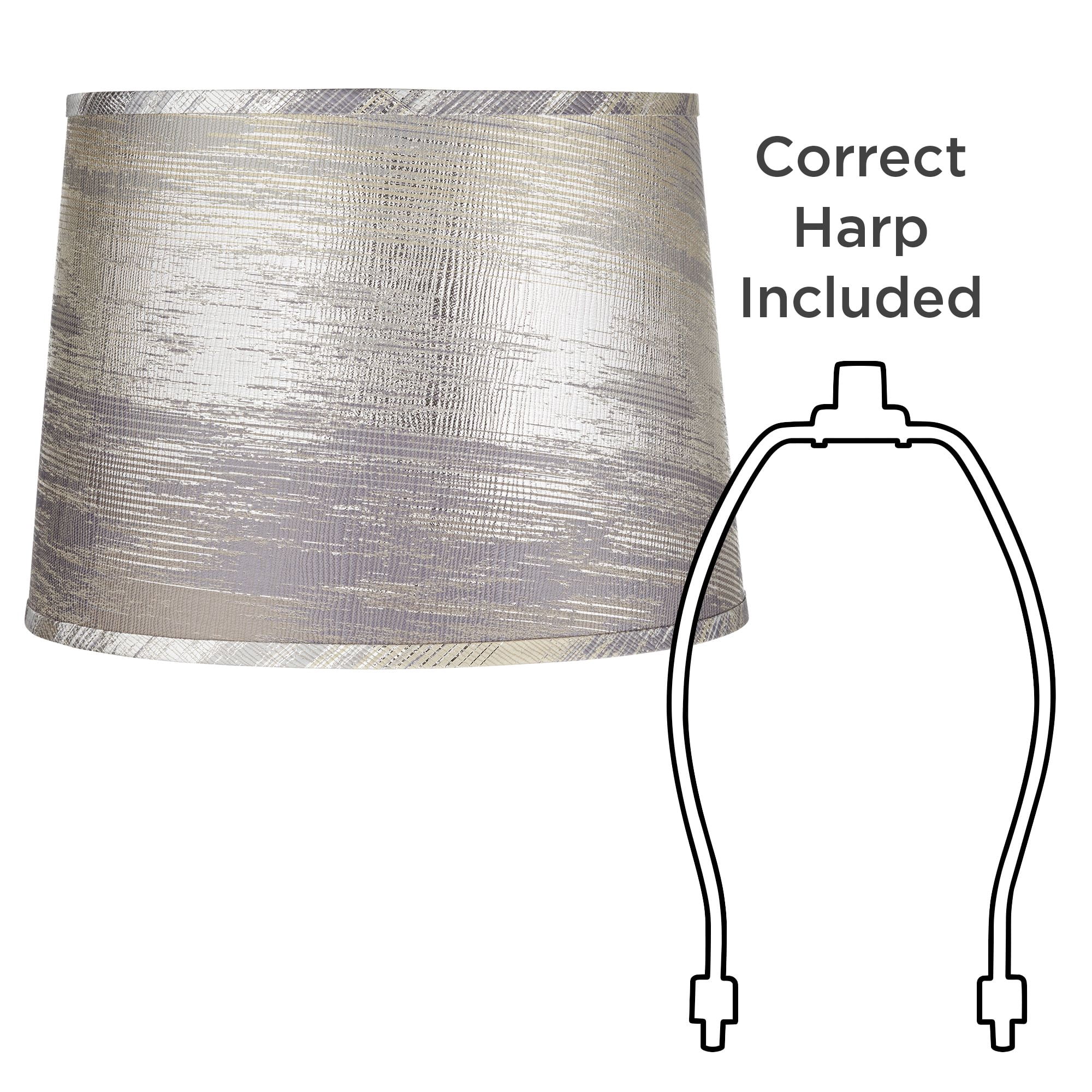 Springcrest 13" Top x 15" Bottom x 11" High x 11" Slant Print Lamp Shade Replacement Medium Gold Tapered Modern Spider Harp Finial