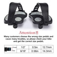 thumbnail image 6 of NVAAV Steel and Plastic Exercise Bike Platform Pedals, Black Adjustable Straps, 6 of 7