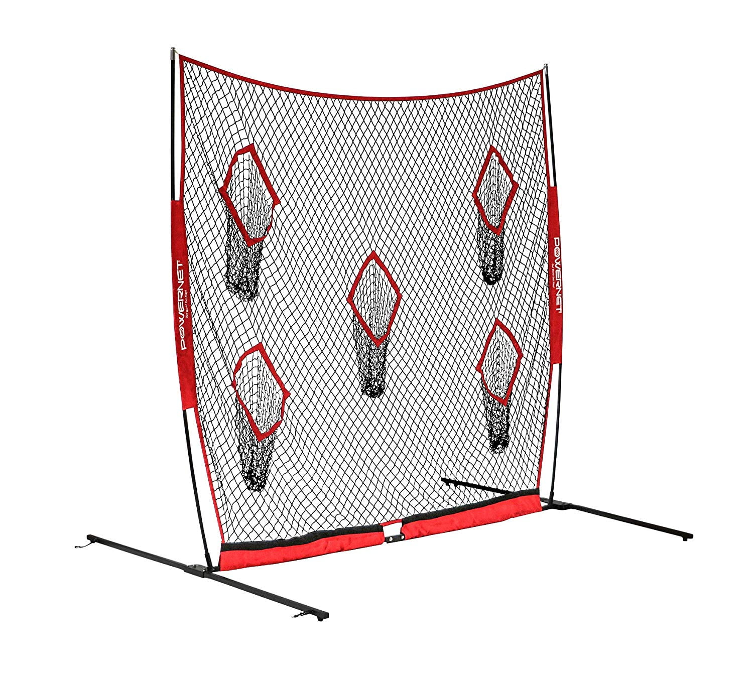 Football QB Pass Accuracy Trainer 8' x 8' Portable Passing Net w/ 5 Target Pockets
