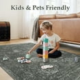 thumbnail image 2 of Living Room Rug Soft Entrance Rugs Indoor Dark Grey Distressed Throw Rugs With Rubber Backing Washable Farmhouse Neutral Area Rug For Bedroom Entryway Laundry Nursery Room, 2 of 8