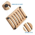 thumbnail image 5 of AmazerBath Bamboo Soap Dish, Wooden Soap Holder , 2 Pack Soap Dishes for Bar Soap, Wooden soap Tray, Kitchen Soap Tray Self Draining (Wooden Color), 5 of 9