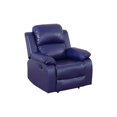 thumbnail image 2 of Hommoo Semi PU Leather Manual Recliner Chairs for Living Room & Home Theater, Reclining Lounge Chair 160° Recline, Dark Blue, 2 of 7