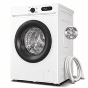 TABU 4.5 Cu. Ft. Front Load Washer, Full Size Washing Machine with 9 Cycles, Auto Balance, Load Detect, LED Display, 110V, White