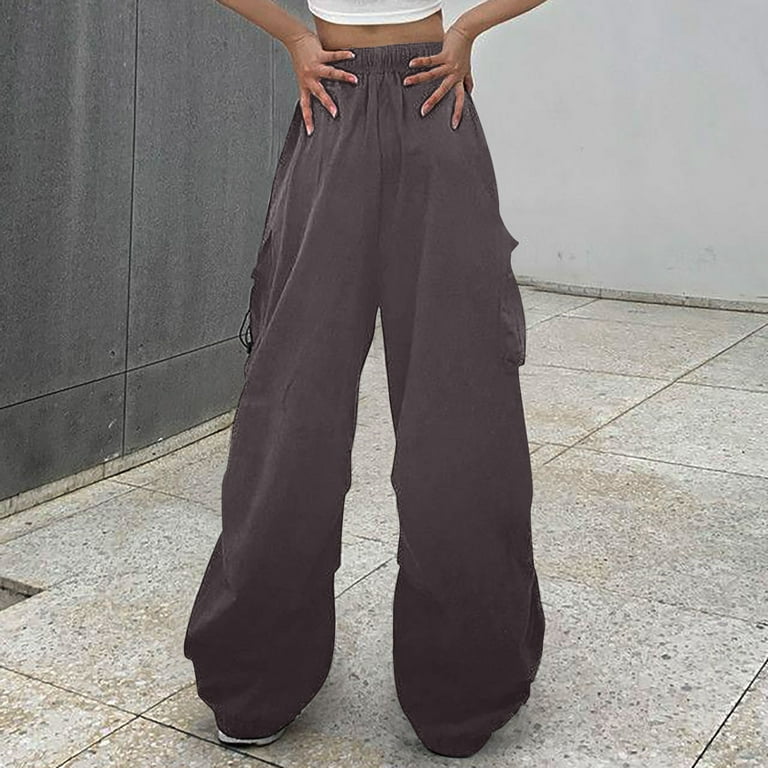 Hfyihgf Parachute Pants for Women Y2K Baggy Cargo Pants