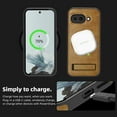 thumbnail image 2 of Dteck Magnetic Case for Google Pixel 9A, Compatible with MagSafe, PU Leather TPU Bumper Shockproof Protective Cover with Kickstand,Brown, 2 of 5