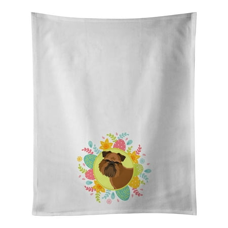 

Brussels Griffon Easter White Kitchen Towel Set of 2 19 in x 28 in